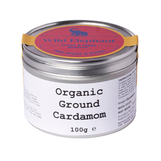 Organic Ground Cardamom - Wild Elephant - 100g