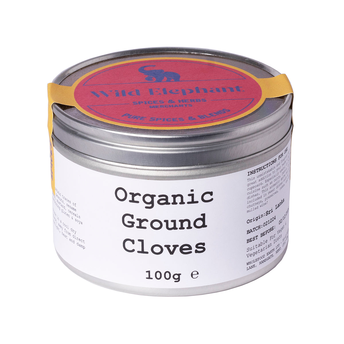 Organic Ground Cloves - Wild Elephant - 100g