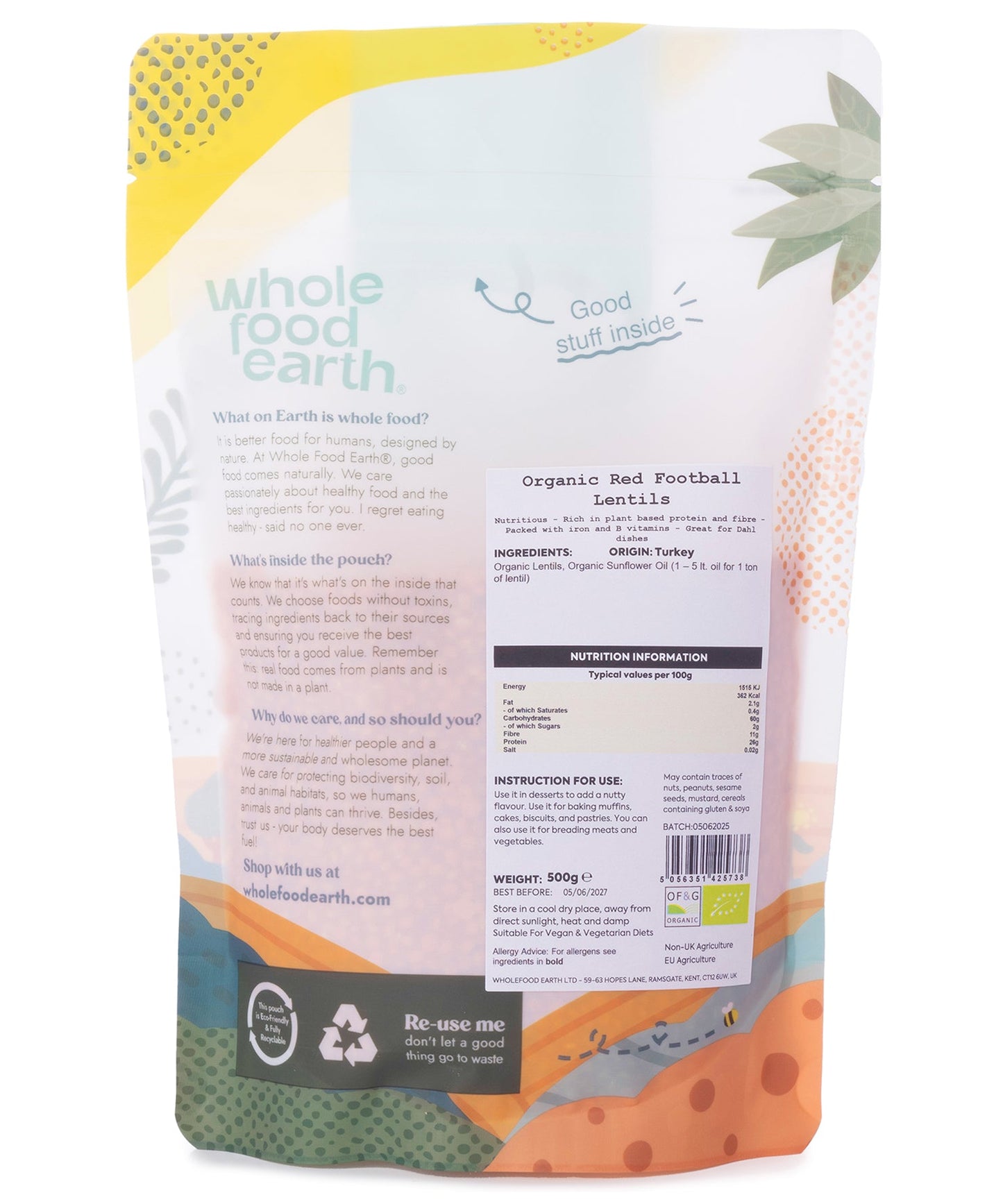 Organic Red Football Lentils