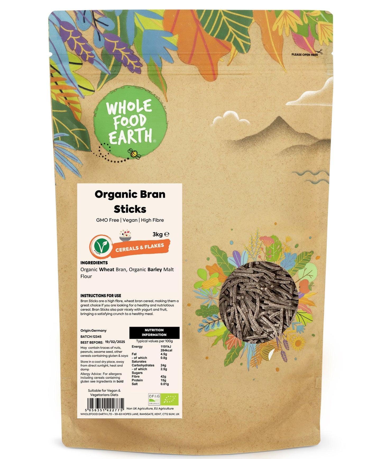 Organic Bran Sticks