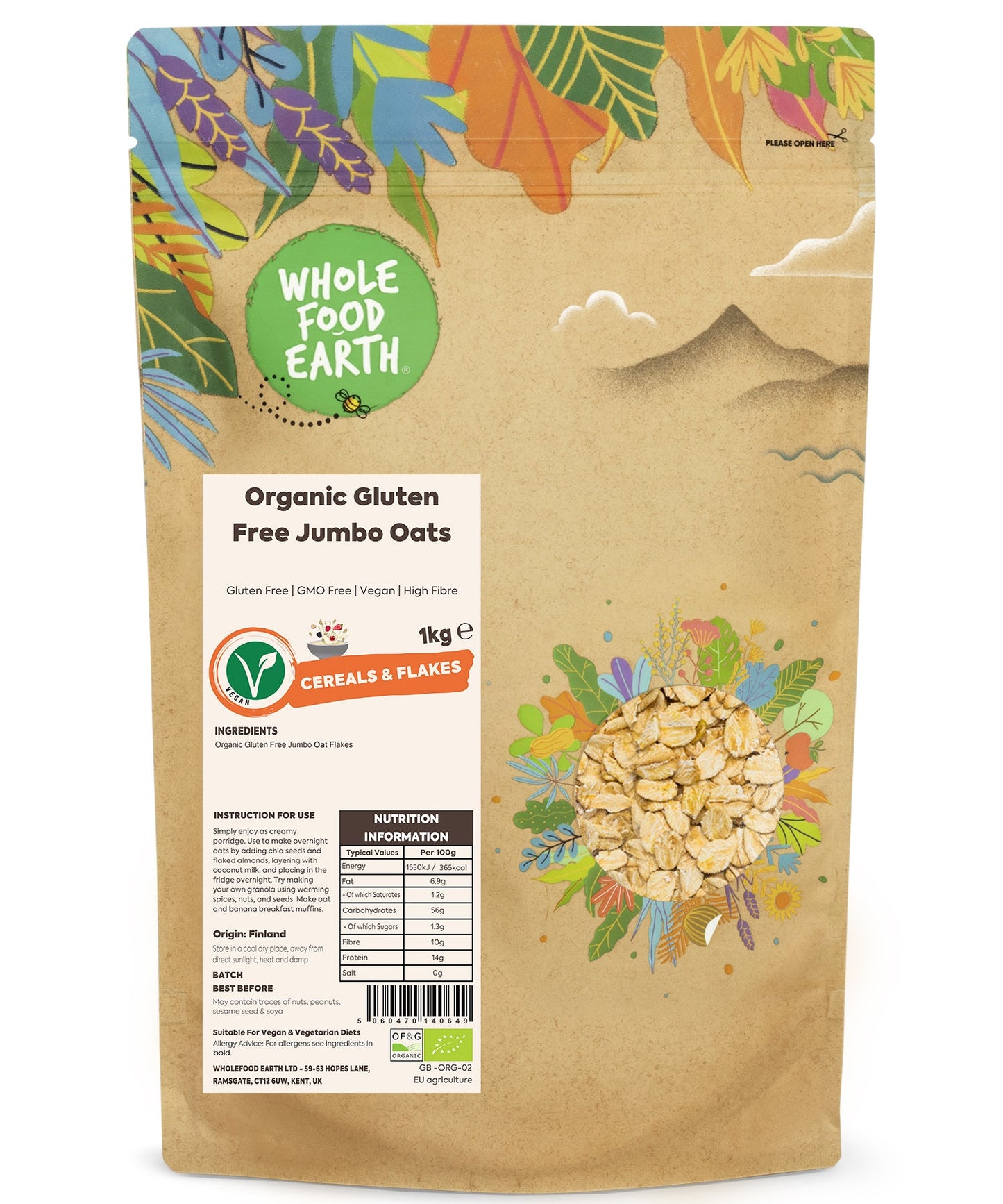 Organic Gluten Free Jumbo Oats