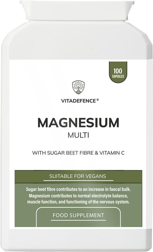 Magnesium Multi | With Vitamin C & Sugar Beet Fibre – 100 Vegan Capsules