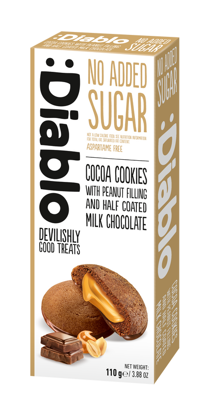 Cocoa Cookies with Peanut Filling and Half Coated Milk Chocolate (110g)