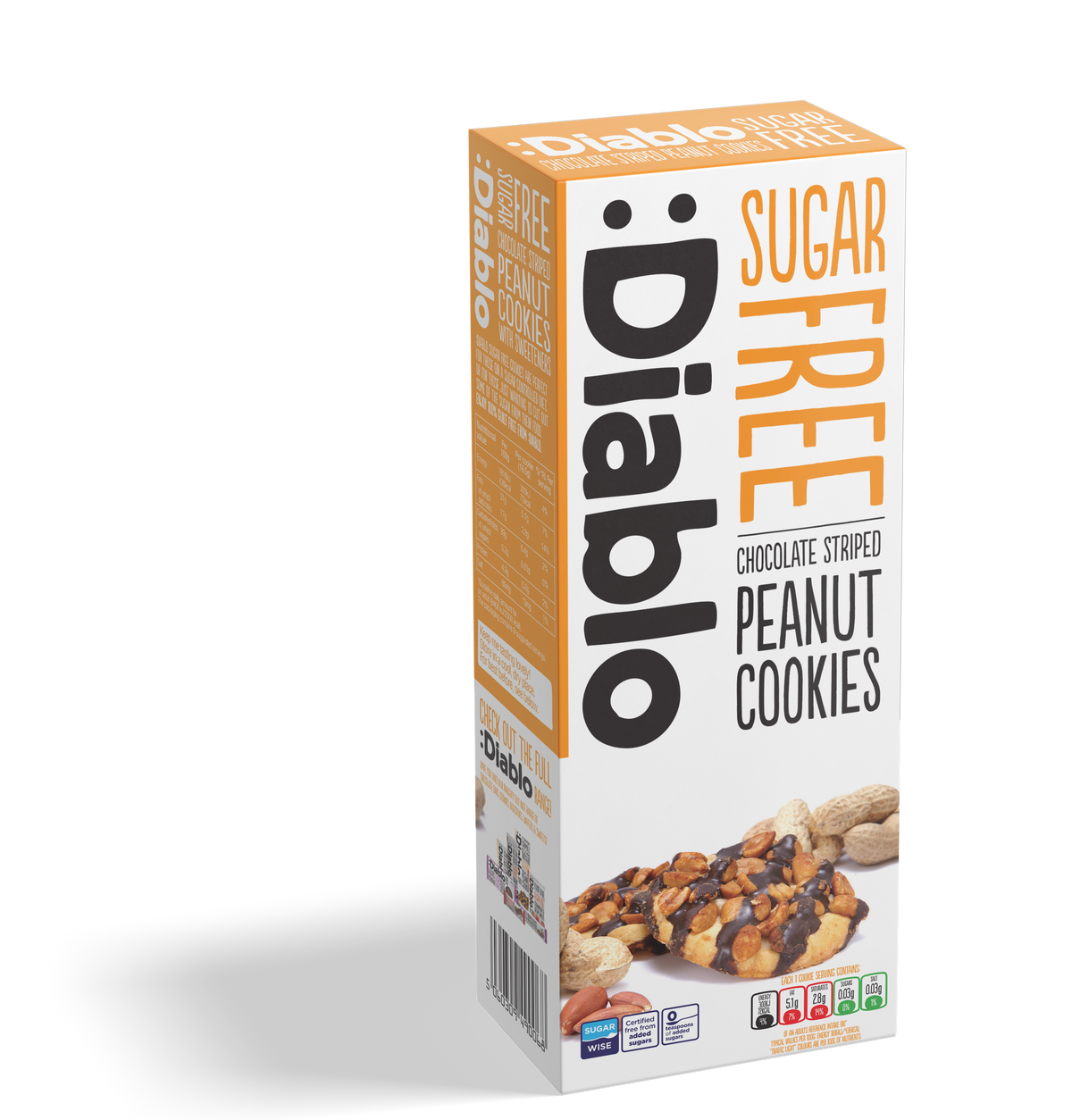 Sugar Free Chocolate Striped Peanut Cookies (150g)