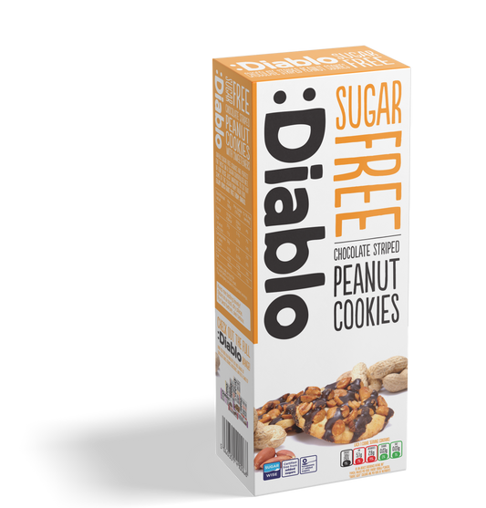 Sugar Free Chocolate Striped Peanut Cookies (150g)