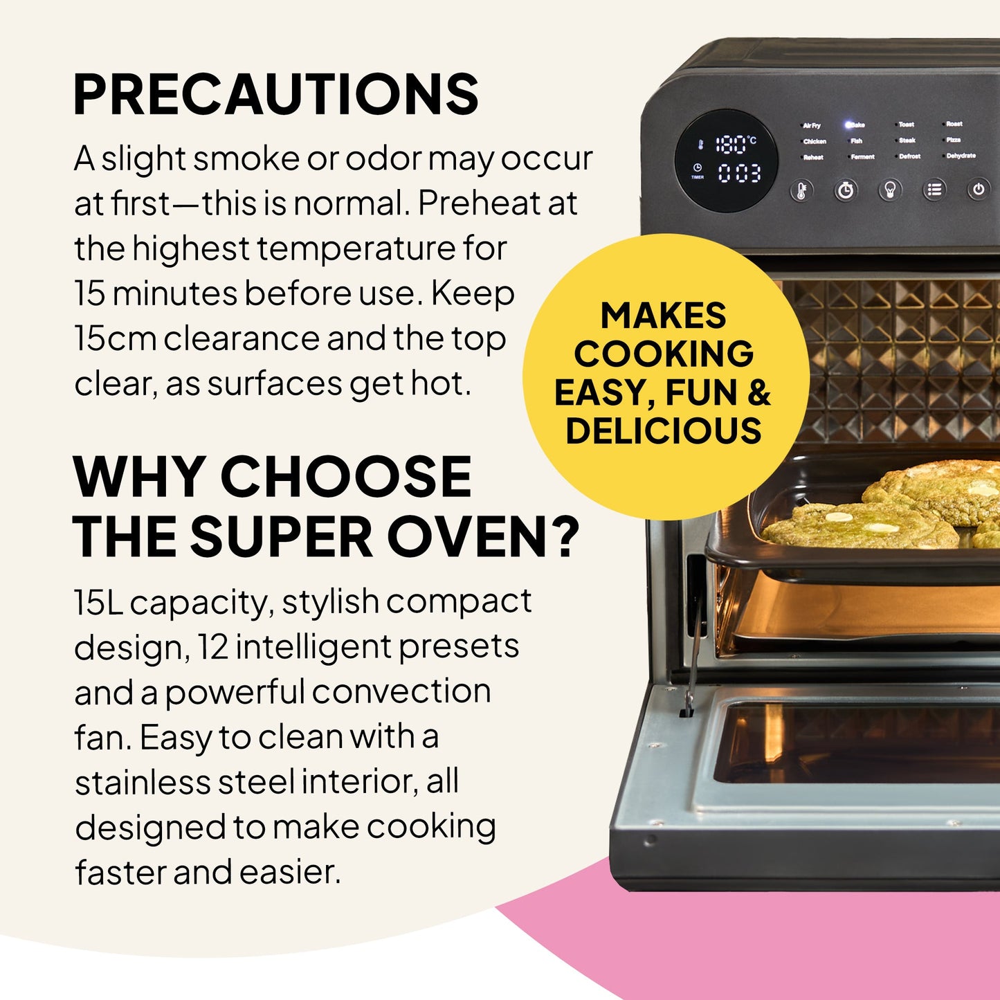 f66 Super Oven - 15L Digital Air Fryer Oven