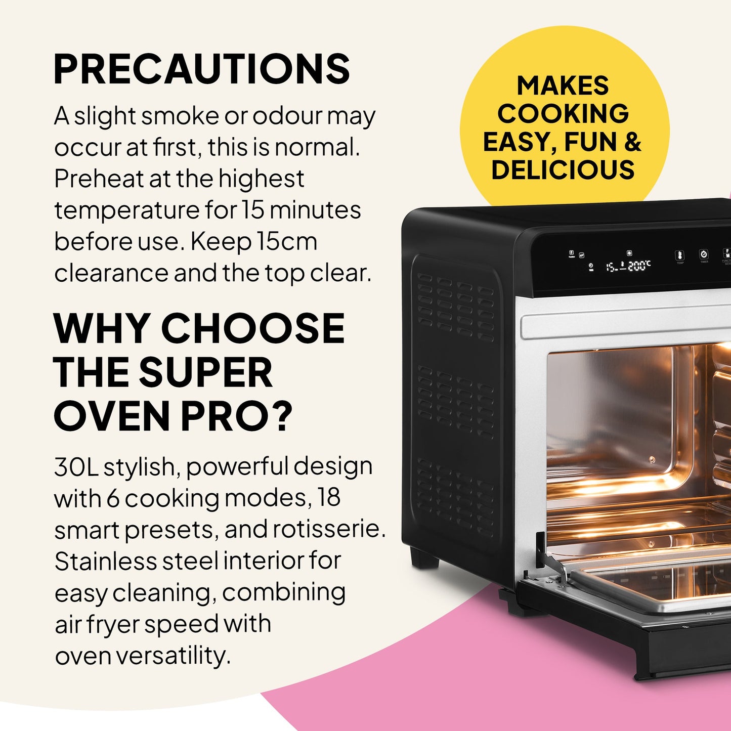 f77 Super Oven Pro - 30L Digital Air Fryer Oven