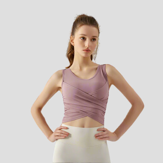 Cross Pleated Tank Top UPF 50+