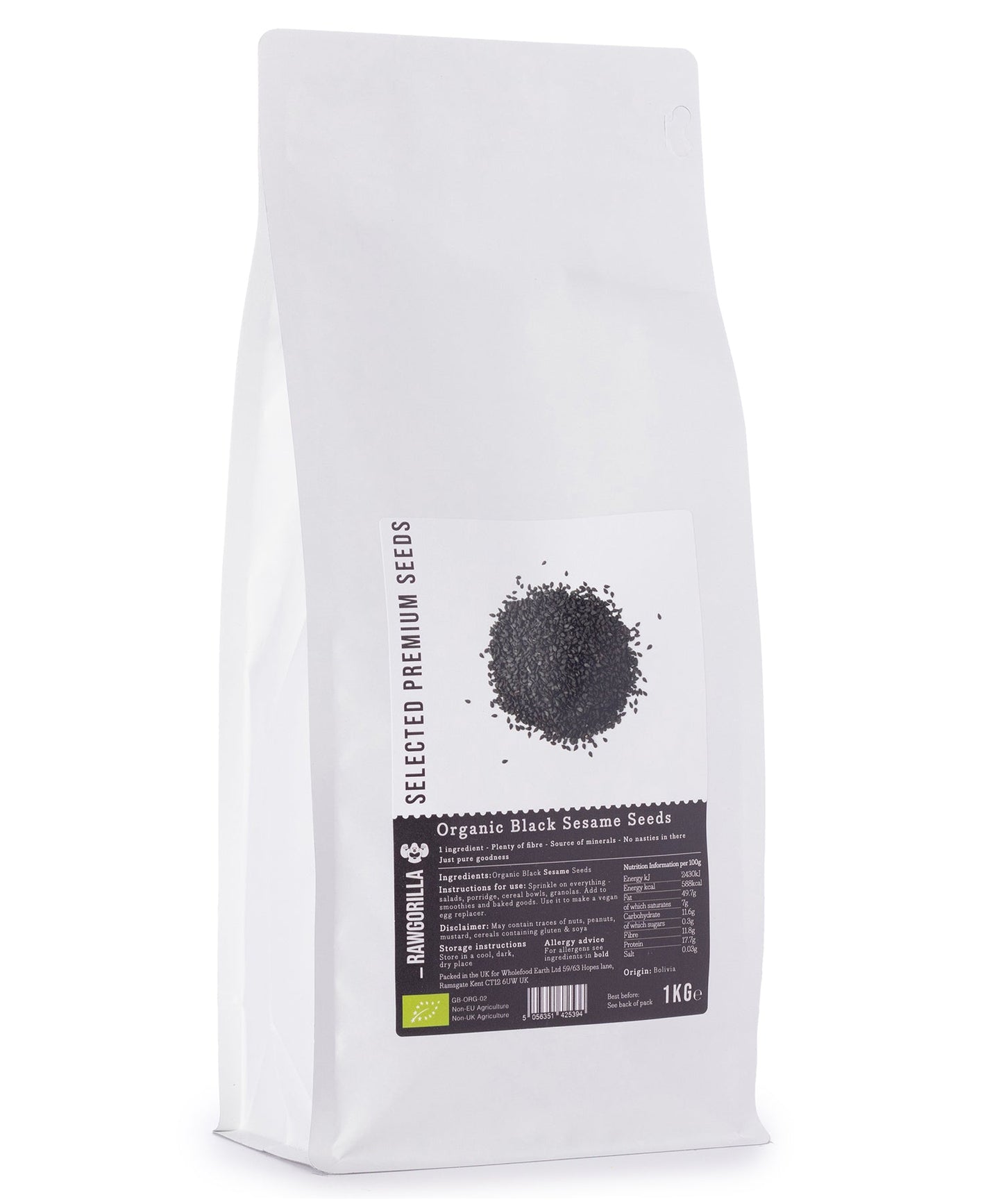 Organic Black Sesame Seeds - RAWGORILLA - 1kg