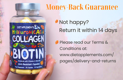 Complete Hair, Skin, Nails Supplement! Marine Collagen, Hyaluronic Acid, Biotin, Vitamins, Minerals, Superfood - 35 Ingredients