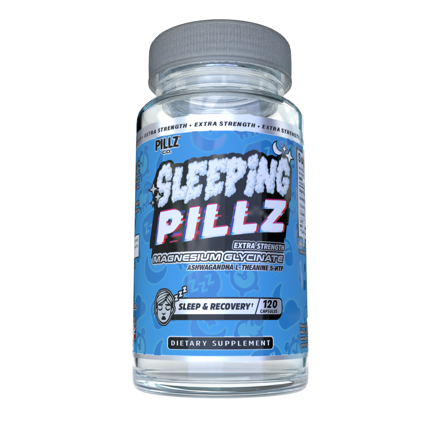 SleepingPillz™ – جلايسينات المغنيسيوم، الأشواغاندا، إل-ثيانين، و5-HTP