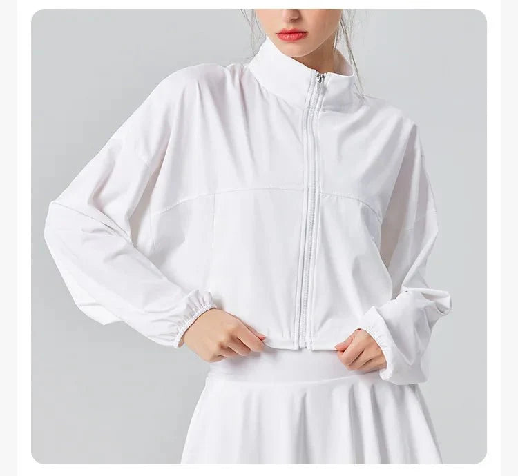 Stand Collar UPF50+ Crop Sport Jacket