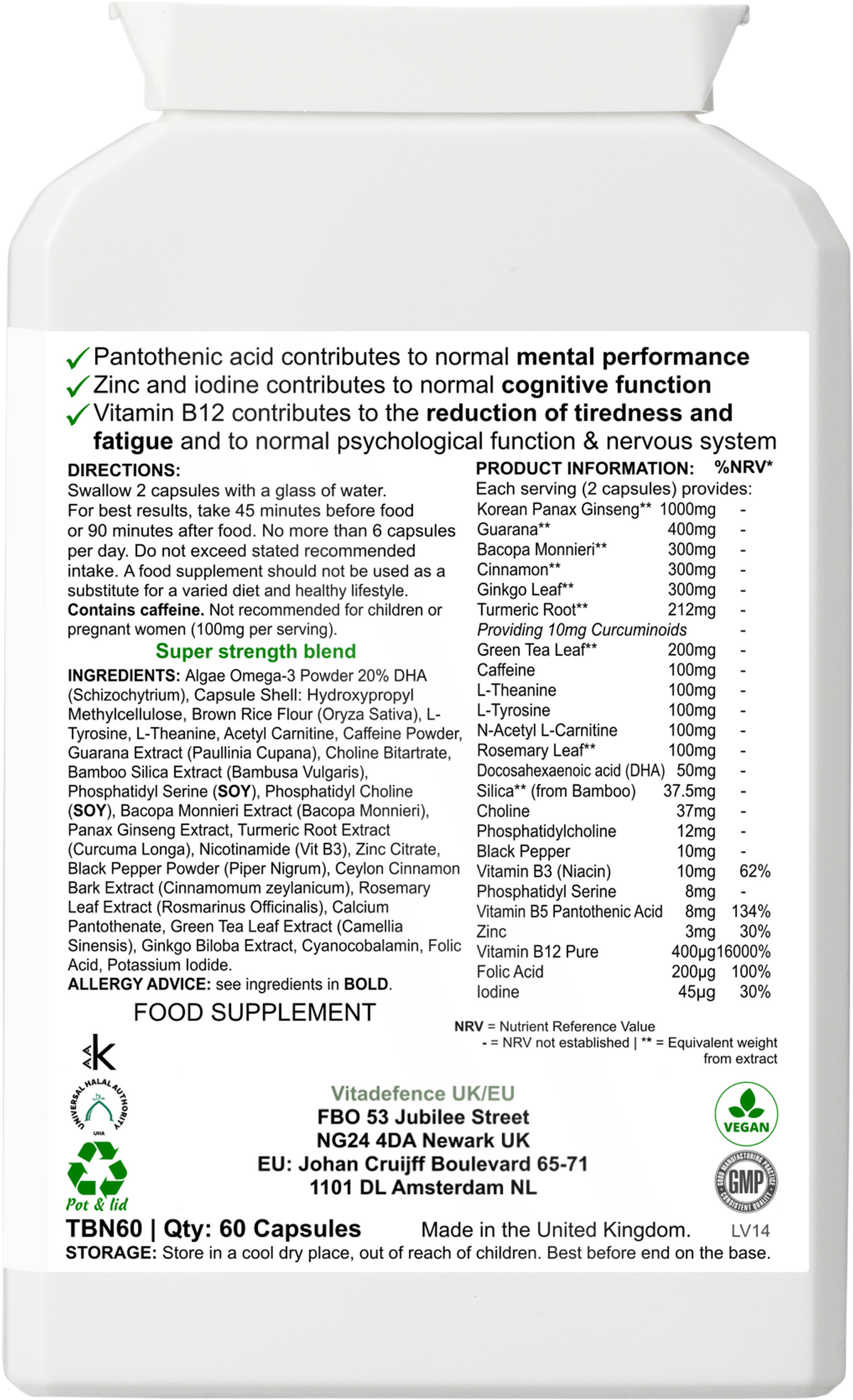 Panax Ginseng Multi | Con Botanici, Vitamine e Minerali – 60 Capsule