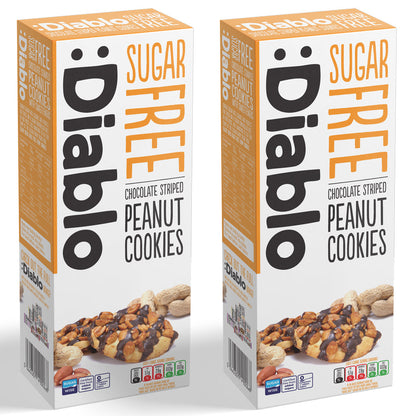 Sugar Free Chocolate Striped Peanut Cookies (150g)