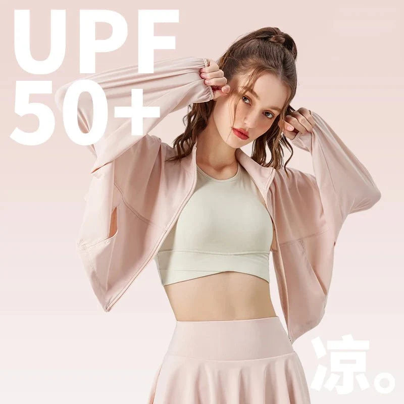Stand Collar UPF50+ Crop Sport Jacket