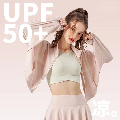 Stand Collar UPF50+ Crop Sport Jacket