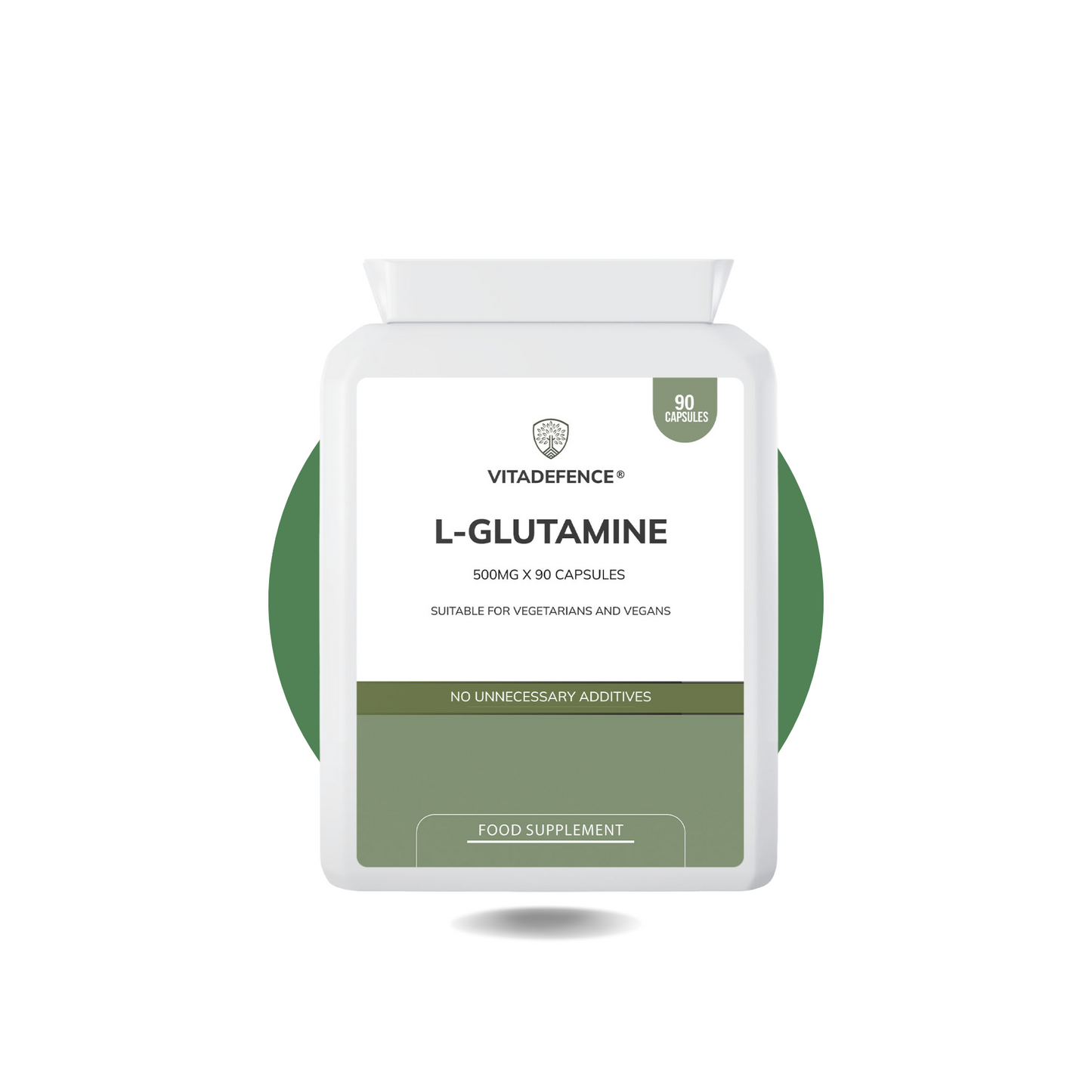 L-Glutamine 2-Pack | Pure L-Glutamine 500mg – 180 Capsules (2 x 90)