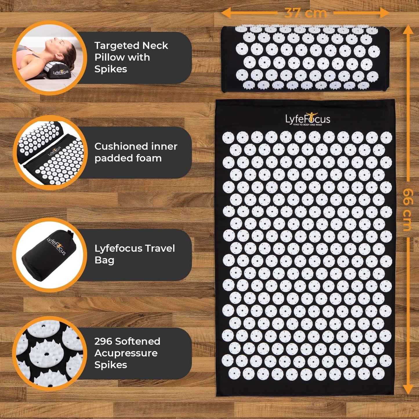 Acupressure Mat & Pillow (White)