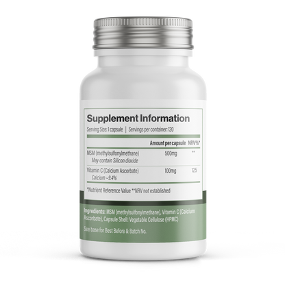 كبسولات نباتية تحتوي على ميثيل سلفونيل ميثان وفيتامين سي | 120 كبسولة