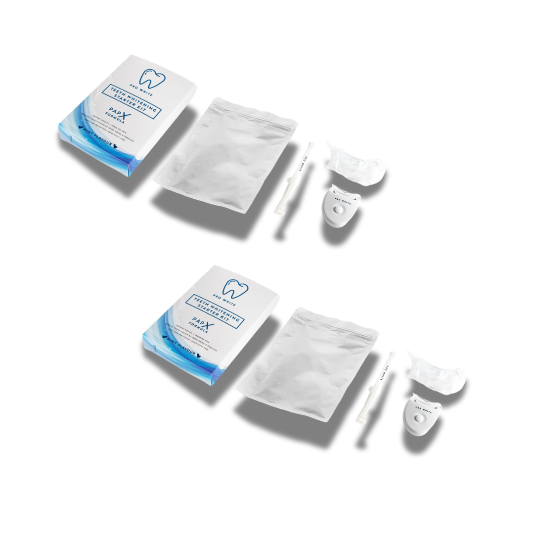 مجموعتان من منتجات تبييض الأسنان PAP-X™ من Whiten Together