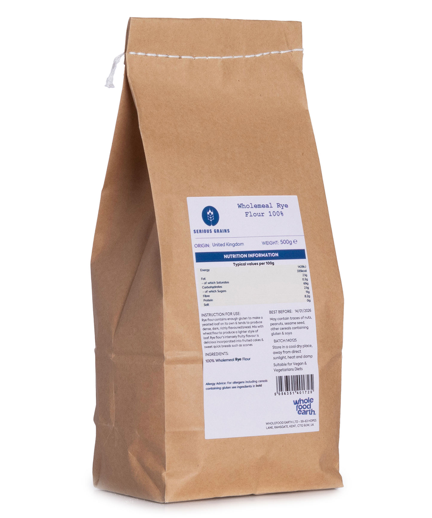 Wholemeal Rye Flour (Stoneground) 100% - Serious Grains