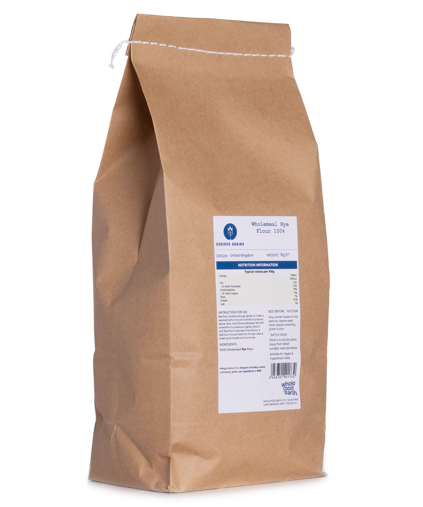 Wholemeal Rye Flour (Stoneground) 100% - Serious Grains