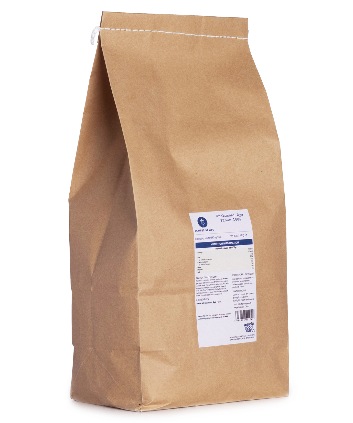 Wholemeal Rye Flour (Stoneground) 100% - Serious Grains