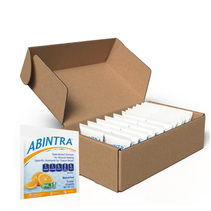 ABINTRA Wound Healing Supplement with Arginine & Glutamine – Orange Flavor, Made in USA (30 Packets)