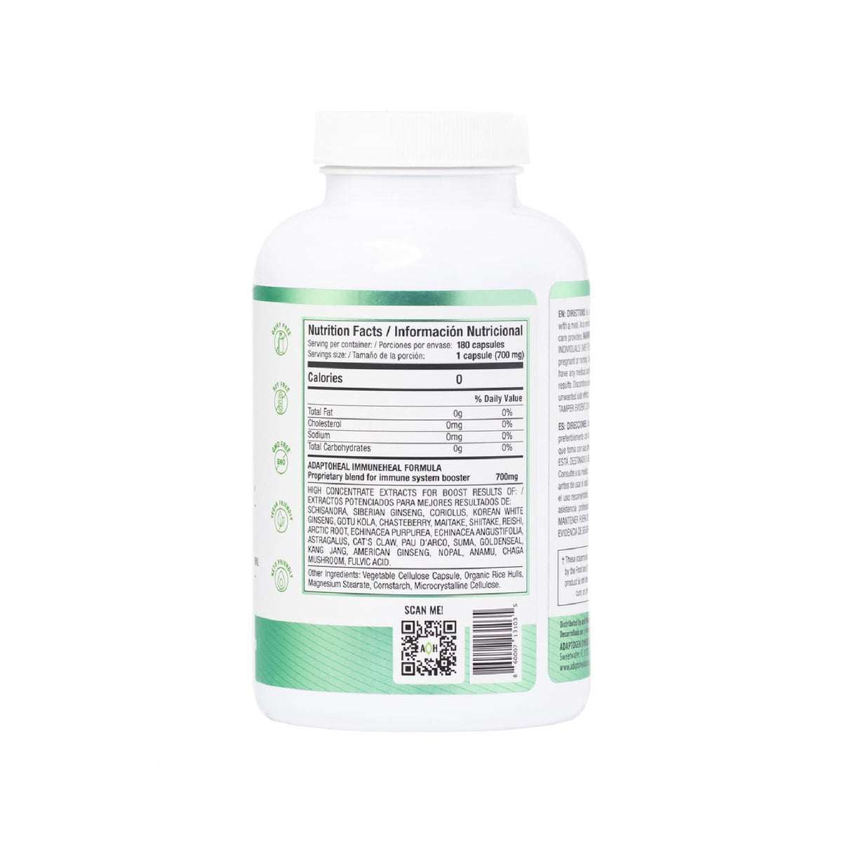 ADAPTOHEAL Immuneheal – Adaptogen Immune Booster with Schisandra Chinensis, Ginseng & Mushroom Extract (180 Capsules)