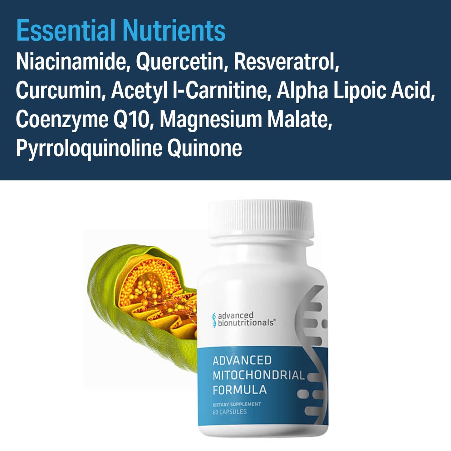 Advanced Mitochondrial Formula by Advanced Bionutritionals – 60 Vegan, Gluten Free Tablets