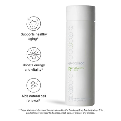 ageLOC Nu Skin R² Day (الحيوية) – يدعم التنقية الخلوية والتعبير الجيني الشبابي