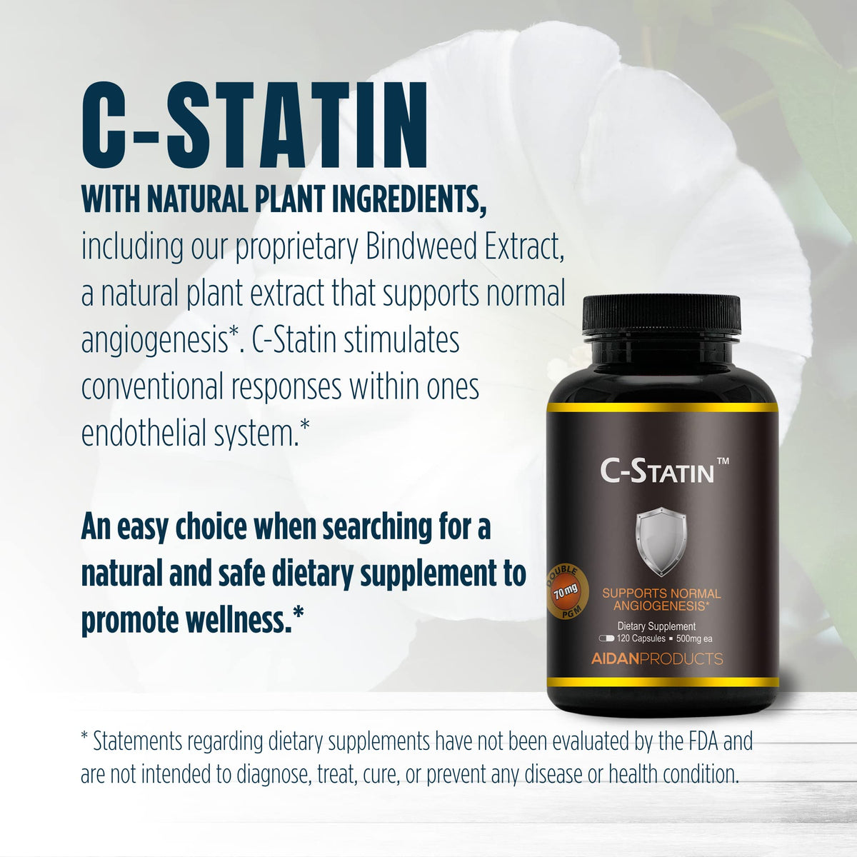 Aidan Products C-Statin لدعم التوعي الدموي الطبيعي | 120 كبسولة