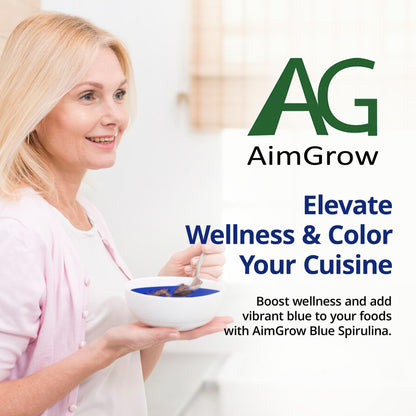 Aimgrow Blue Spirulina, Antioxidant Rich Blue Spirulina Powder, Non-GMO and Gluten-Free, 50 Grams