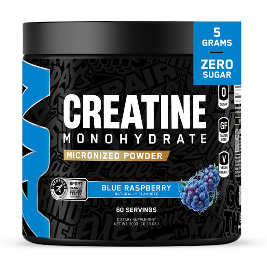 All Black Everything Creatine Monohydrate – 60 Servings (Blue Razz) – Gluten-Free & Keto Friendly