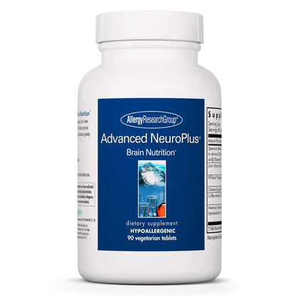 Allergy Research Group Advanced NeuroPlus Supplement - Memory & Focus Support, for Brain Function Health, Lion's Mane, Vegetarian Capsules - 90 Count