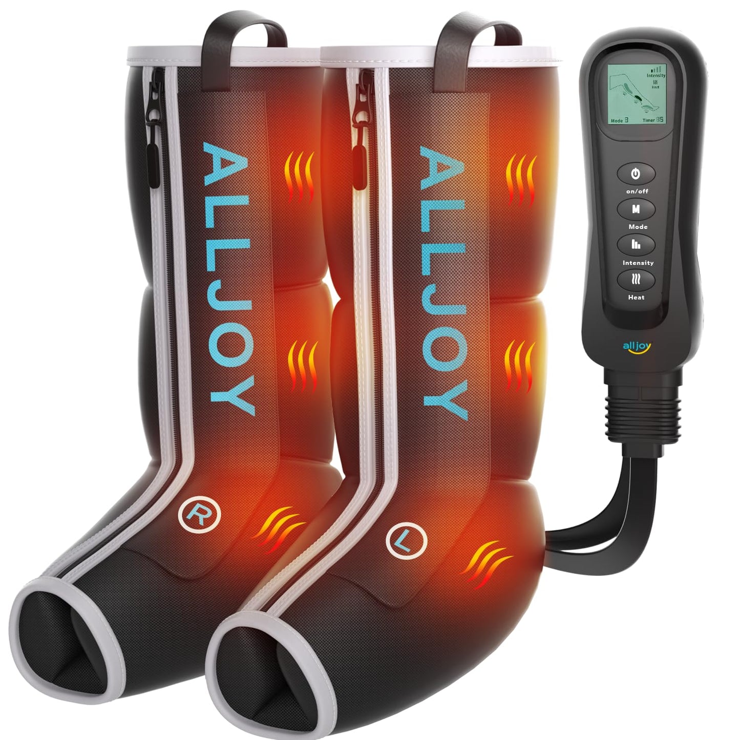 ALLJOY Leg Massager with Heat & Compression – 4 Modes, 4 Intensities, 20–30 Min Sessions, FSA Eligible