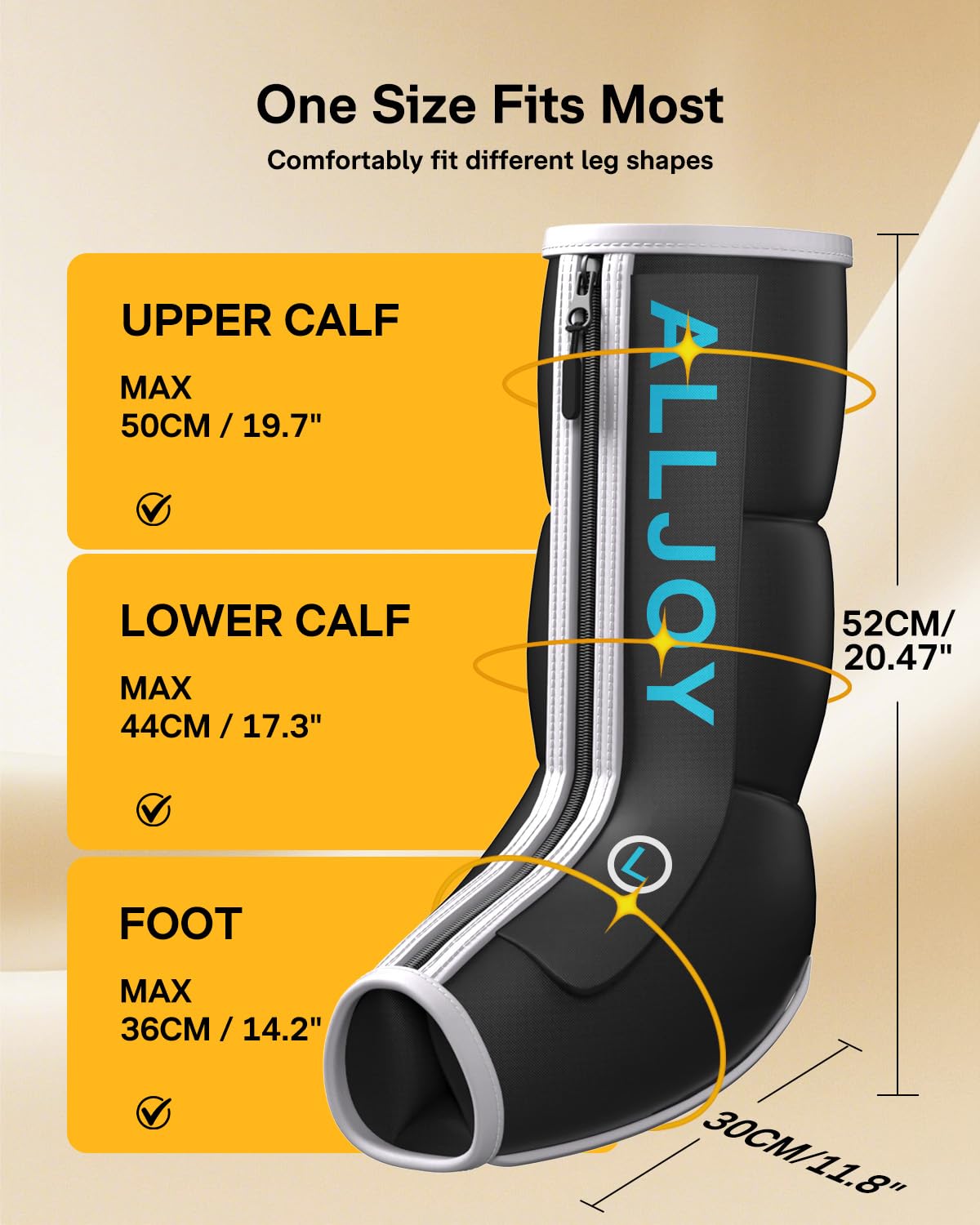 ALLJOY Leg Massager with Heat & Compression – 4 Modes, 4 Intensities, 20–30 Min Sessions, FSA Eligible