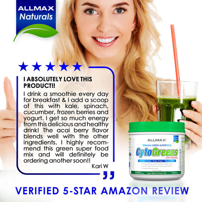 ALLMAX Cytogreens Super Greens Powder – Immune & Digestive Support (125 g), Vegan