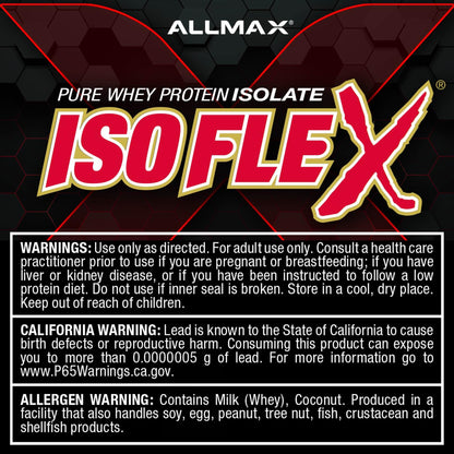 ALLMAX ISOFLEX Pure Whey Isolate – Gluten Free, Low Lactose, Sugar Free | Strawberry 5lb