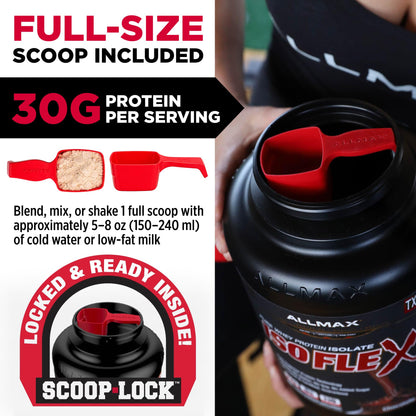 ALLMAX ISOFLEX Pure Whey Isolate – Gluten Free, Low Lactose, Sugar Free | Strawberry 5lb
