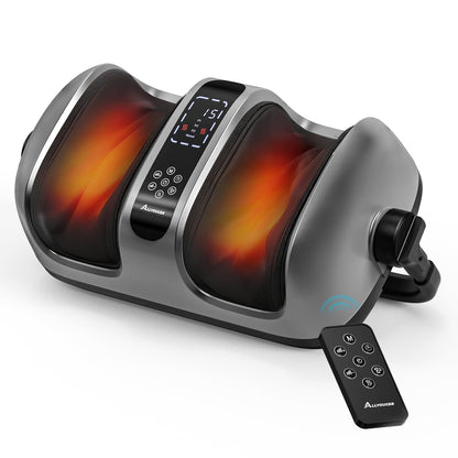 ALLYOUGER 2026 Upgraded Foot Massager with Heat – Shiatsu Kneading, 5 Intensities, 4 Modes