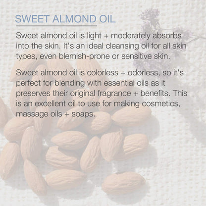 Pure Body Naturals Sweet Almond Oil – 4 oz, Cold Pressed & 100% Pure for Hair, Skin & Nails