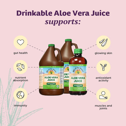 Lily of the Desert Aloe Vera Juice – Whole Leaf, Non-GMO Drink | Gut Health & Skin | 32 oz