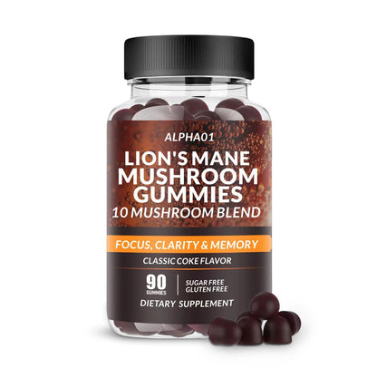 ALPHA01 Mushroom Gummies - 10x Mushroom Complex with Ashwagandha & Lion's Mane | Nootropic Brain Support, Immune Health & Stress Relief (90 CT) Classic Coke
