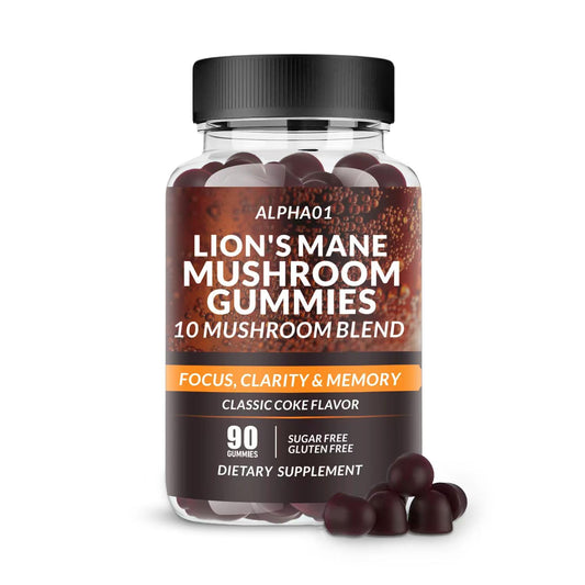 ALPHA01 Mushroom Gummies - 10x Mushroom Complex with Ashwagandha & Lion's Mane | Nootropic Brain Support, Immune Health & Stress Relief (90 CT) Classic Coke