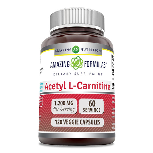 Amazing Formulas Acetyl L-Carnitine 1200 Mg – 120 Veggie Capsules | Made in USA