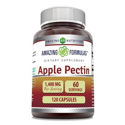 Amazing Formulas Apple Pectin 1400 mg – 120 Capsules | Non-GMO, Gluten Free, Made in USA