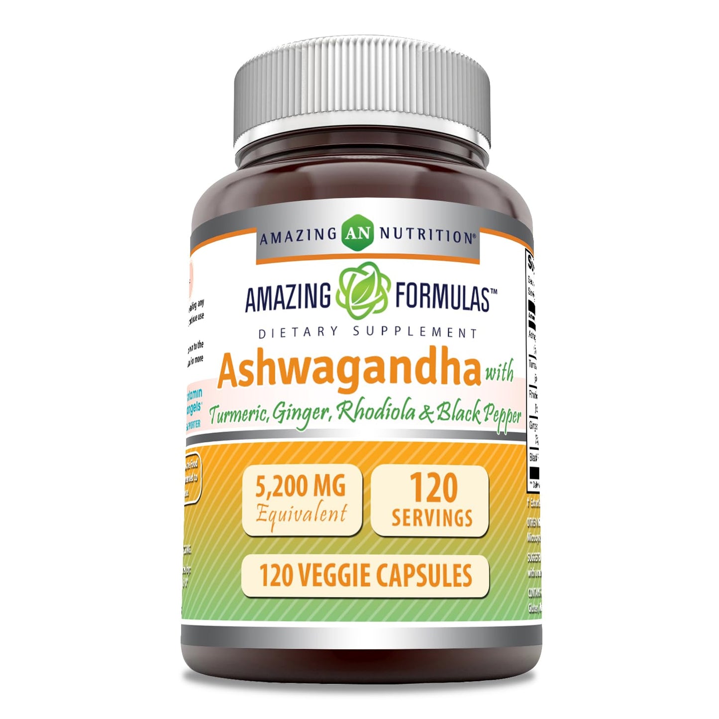Amazing Formulas Ashwagandha – 5200 mg/Serving | 120 Veggie Caps | USA Made