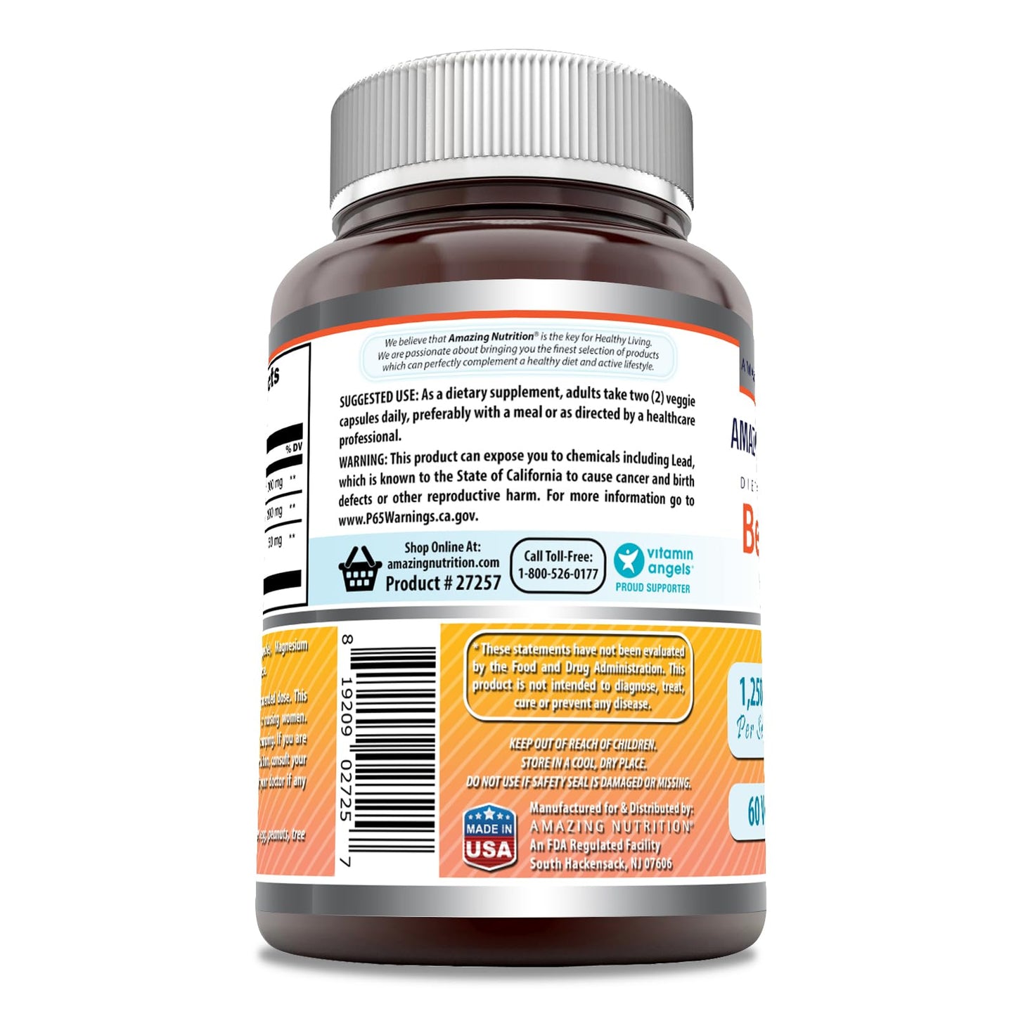 Amazing Formulas Berberine Complex with Bitter Melon & Banaba – 1250 mg per Serving | Veggie Capsules | Non-GMO | Gluten-Free | Made in USA