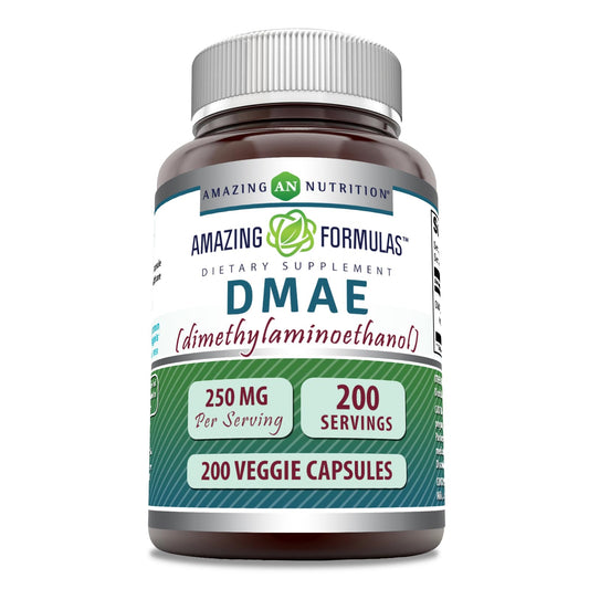 Amazing Formulas DMAE Supplement – 250 mg, Veggie Capsules | Non-GMO, Gluten-Free